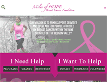 Tablet Screenshot of milesofhope.org